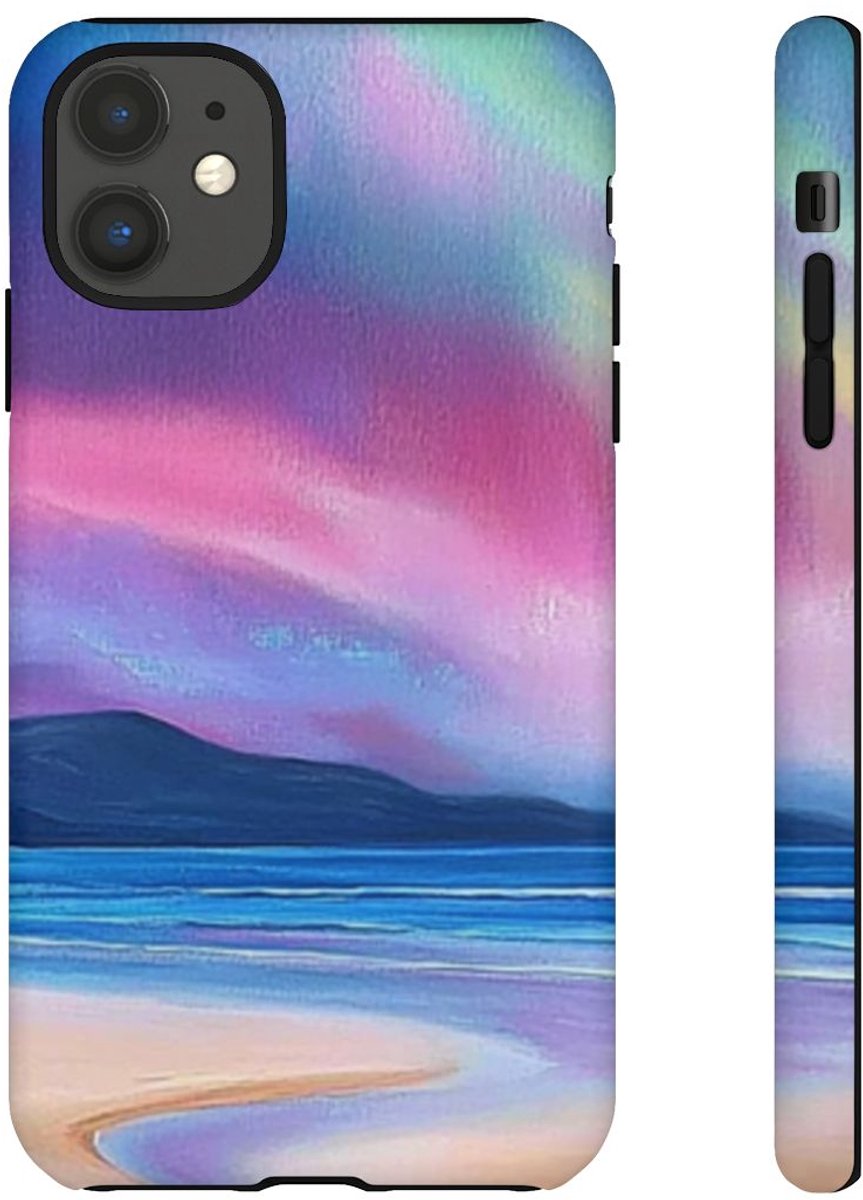 Noorderlicht Boven Rotsachtige Kust en Strand – Telefoonhoesje Geschikt voor iPhone 11