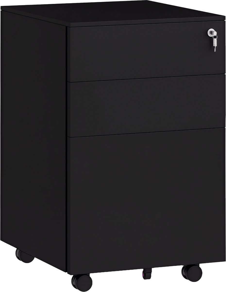 Vinsetto-Rollcontainer-Stahl-37L x 43,5B x 60H cm-Schwarz