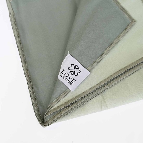 Love Generation ● Yoga Handdoek ● Tweezijdig ● Anti Slip ● Sage & Donkergroen van Merkloos — afbeelding 3