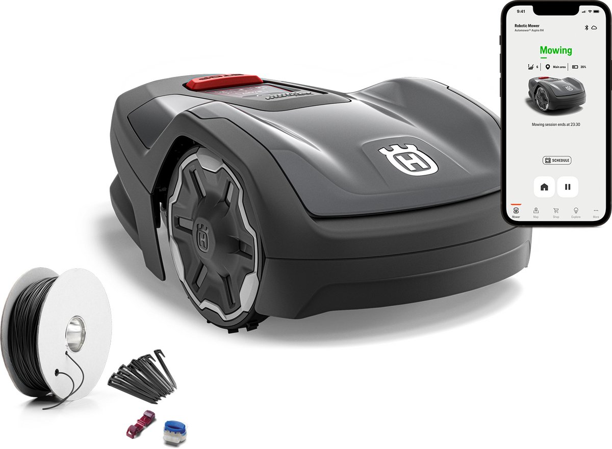 Husqvarna Maairobot Aspire R4 voor 400 m², accu grasmaaierrobot, bediening via Connect-app (incl. spraakbesturing, wifi, Bluetooth)