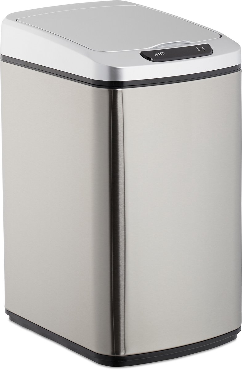 Sensor prullenbak - 12 l - automatisch - met binnenemmer - zilver
