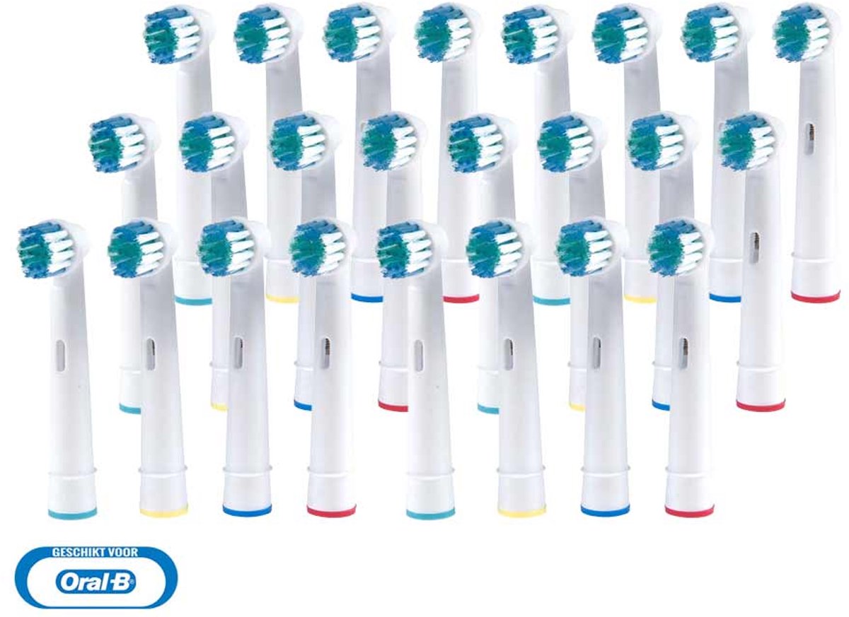 Universeele Opzetborstels 24 Stuks - Opzetborstels met Ronde Kop - Zachte Tandenborstelkopjes - Universele Opzetborstels voor Volwassenen & Kinderen - Geschikt voor Oral-B Pro, SmartSeries, Vitality en Meer - Mondhygiëne - Wit - Denterest