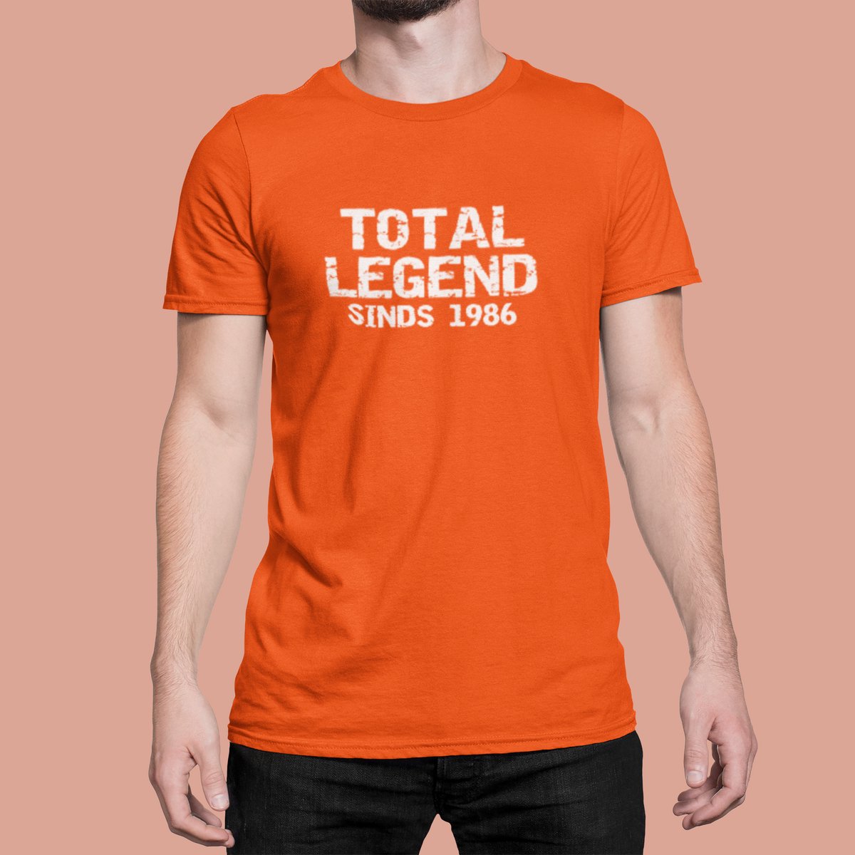 1986 Jaar Oranje T-shirt heren - Maat S - Total Legend - Verjaardag Cadeau Mannen - Limited Edition