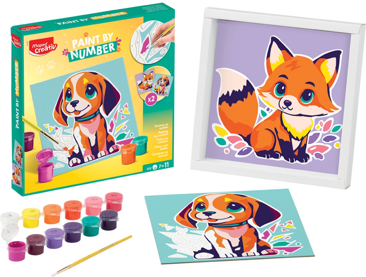 Maped Creativ schilderset schilderen op nummer hond/vos