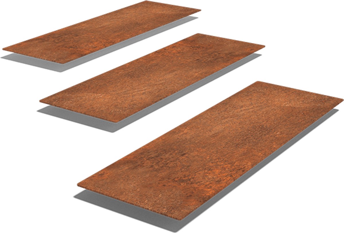 Cortenstaal staptegel - Rechthoek - 25x75cm - Roestkleur - MySteel