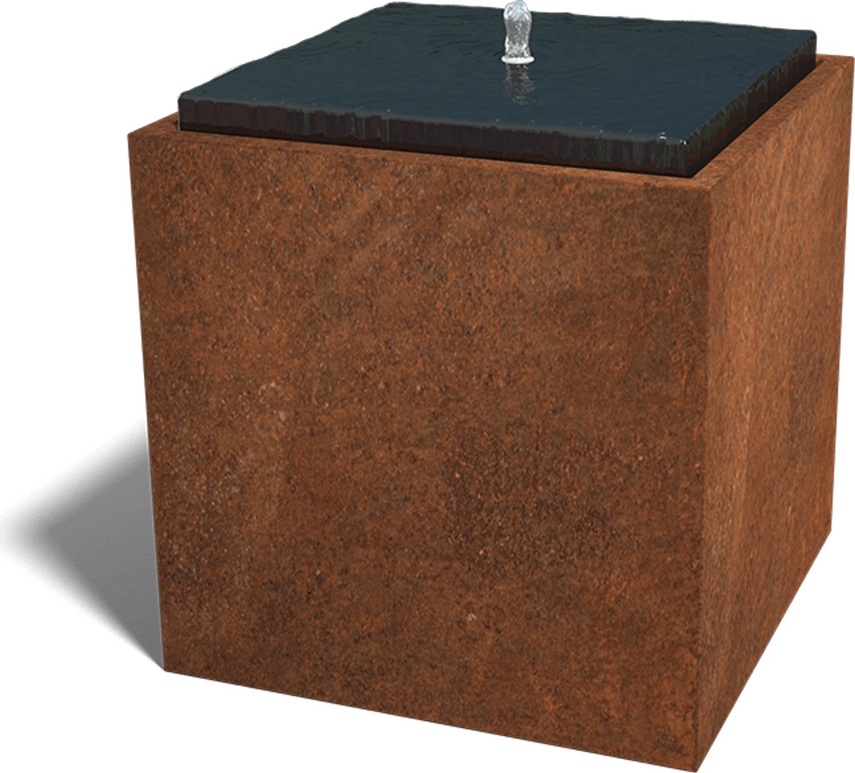Cortenstaal watertafel - Orin - 80x80x80cm - Roestkleur - Exclusief LED-verlichting - MySteel