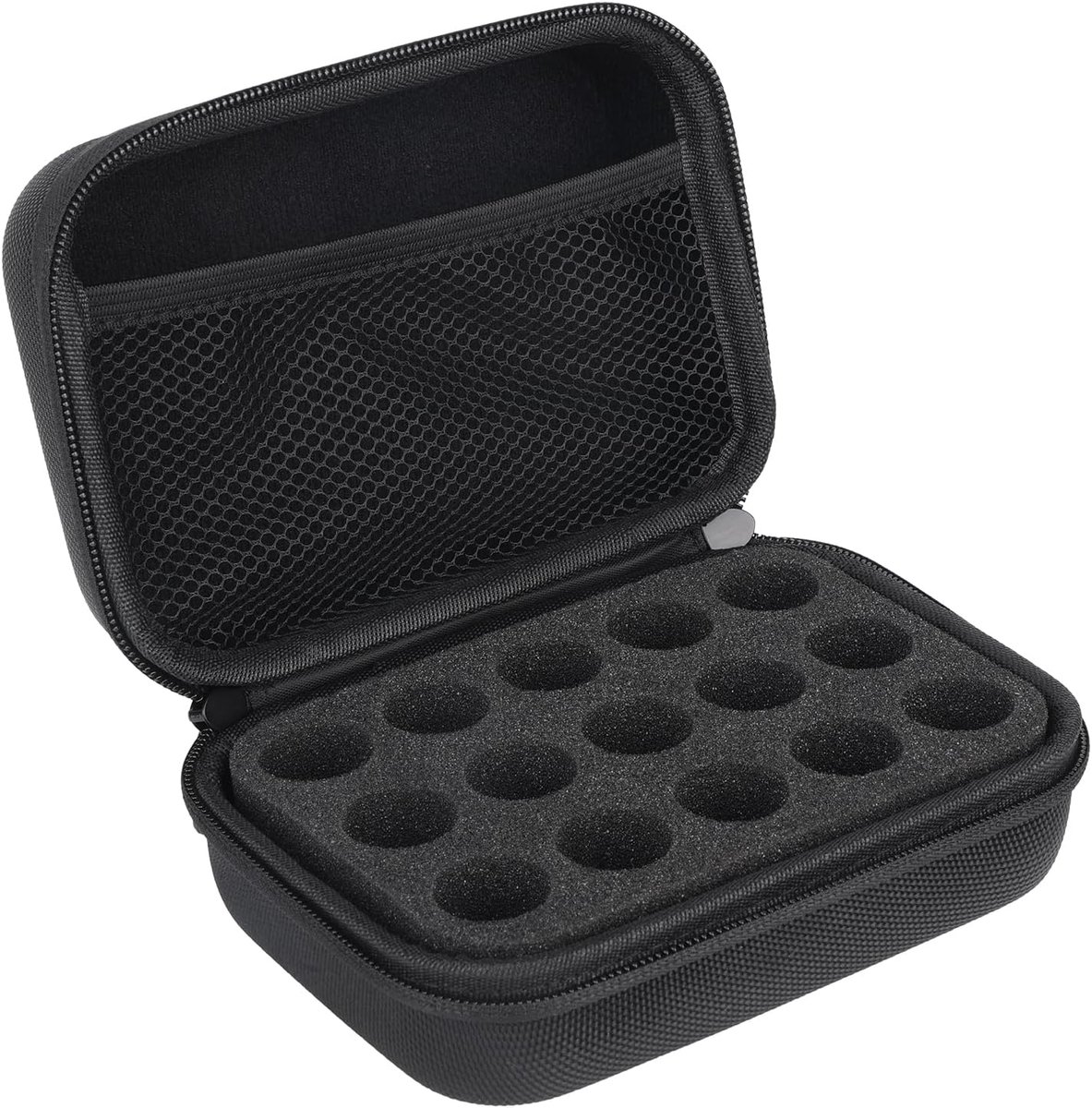 Gosknor 15 Slots Protective Case for Insulin Bottles, Black Fridge Bottle Holder Protective Storage Box Insulin Storage Box Holder Travel Protector Suitable for Standard 10ml Vials