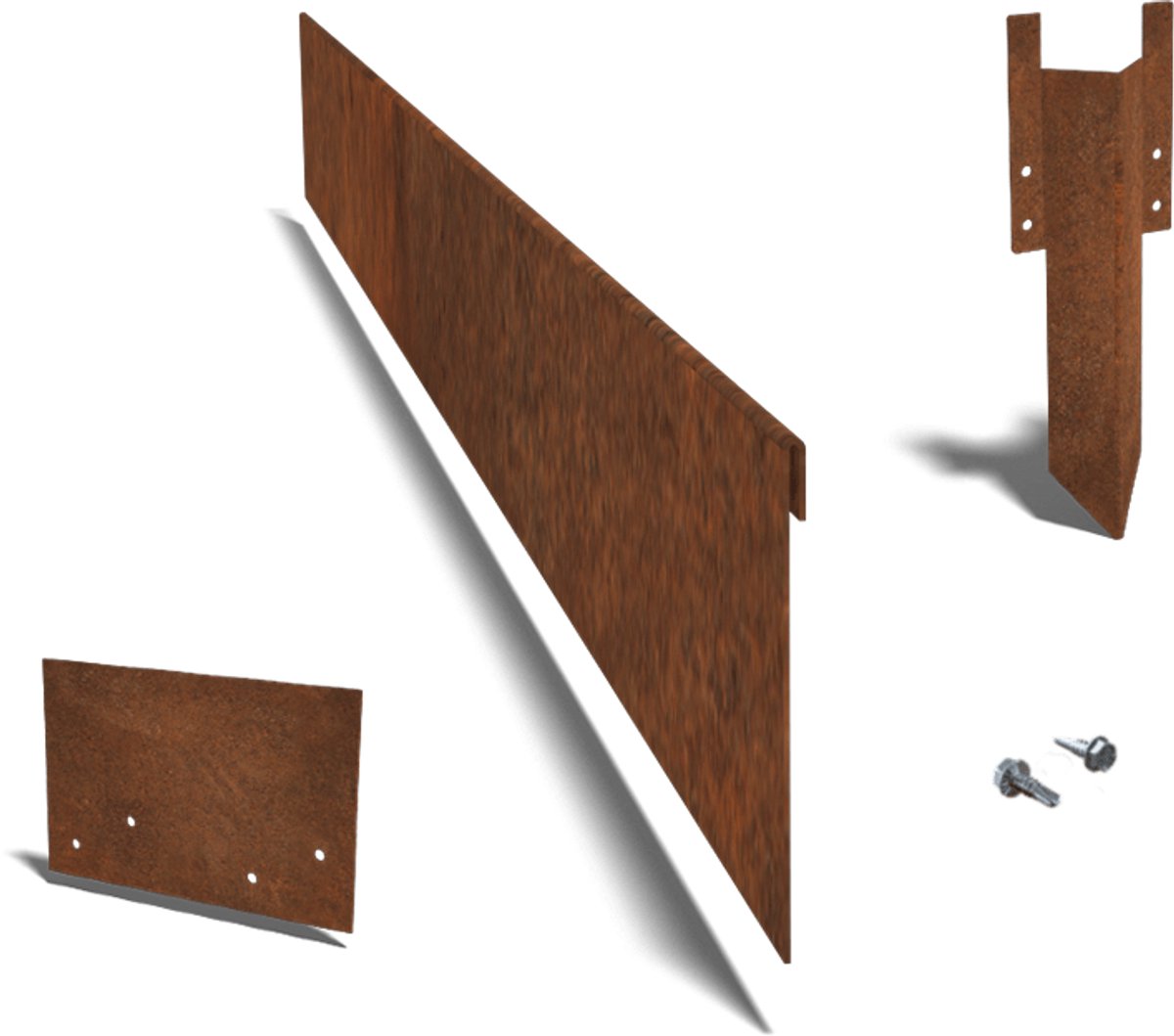 Cortenstaal borderrand - Geplet - Hoogte 13 cm - Complete set 15 meter - Roestkleur - MySteel