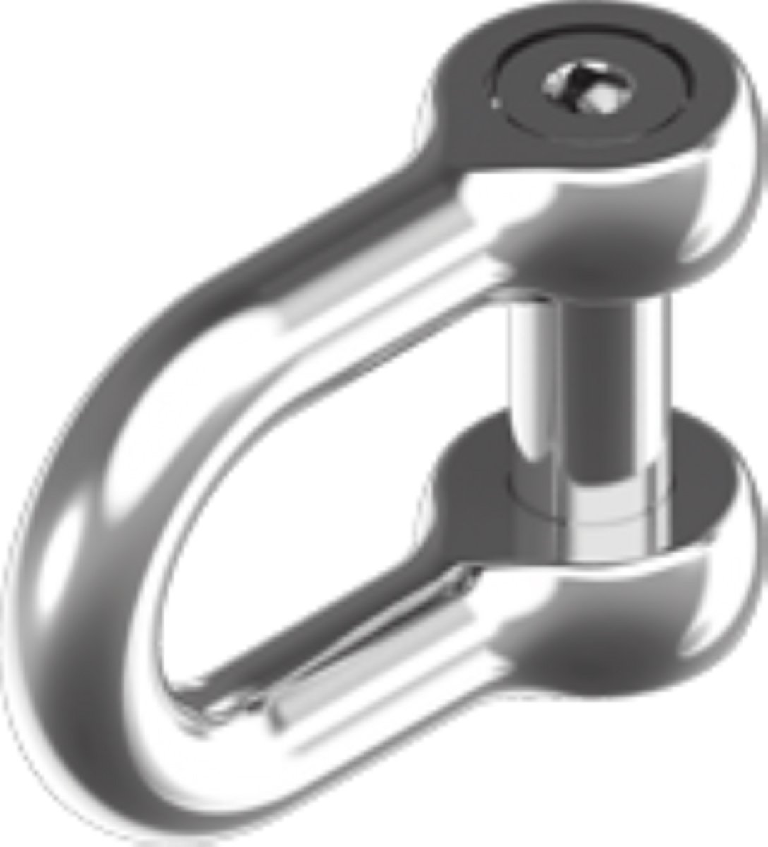 RVS D-sluiting recht 6 mm RVS316 - inbussluiting- zeewaterbestendig