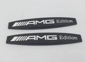 Mercedes Benz AMG badge - 2 stuks - Zwart - Mercedes Benz AMG embleem - Metaal - Spatbordzijde - Achterzijde - Kofferbak - Bumper - Watervast - Performance - Anti kras - Tuning - Racing - Styling - Decoratie