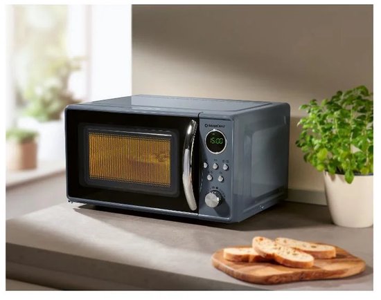 ICQN Microwave, Solo Microwave, 20 L, 700 W, 5 Levels, 8 Automatic Programs, Weight and Timed Defrosting, Child Safety, Glass Turntable (25.4 cm), Black ICQN Microwave, Solo Microwave, 20 L, 700 W, 5 Levels, 8 Automatic Programs, Weight and Timed Defrosting, Child Safety, Glass Turntable (25.4 cm), Black