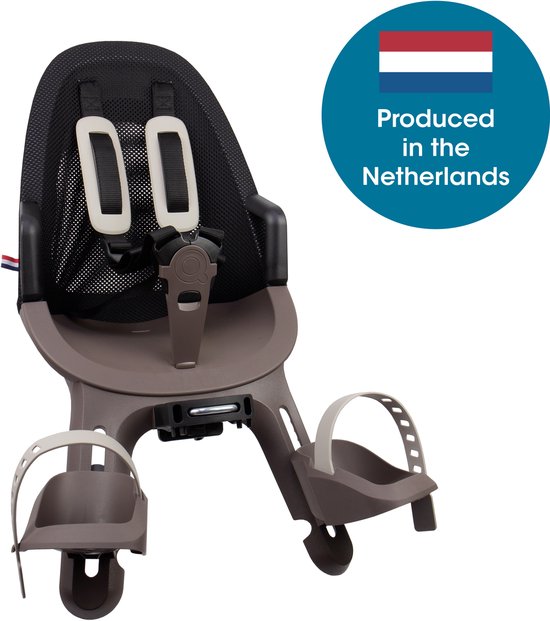 Qibbel Air Fietsstoeltje Voor - Hazel brown - Stuurpenbevestiging - Voorzitje - Fietszitje - Stuur