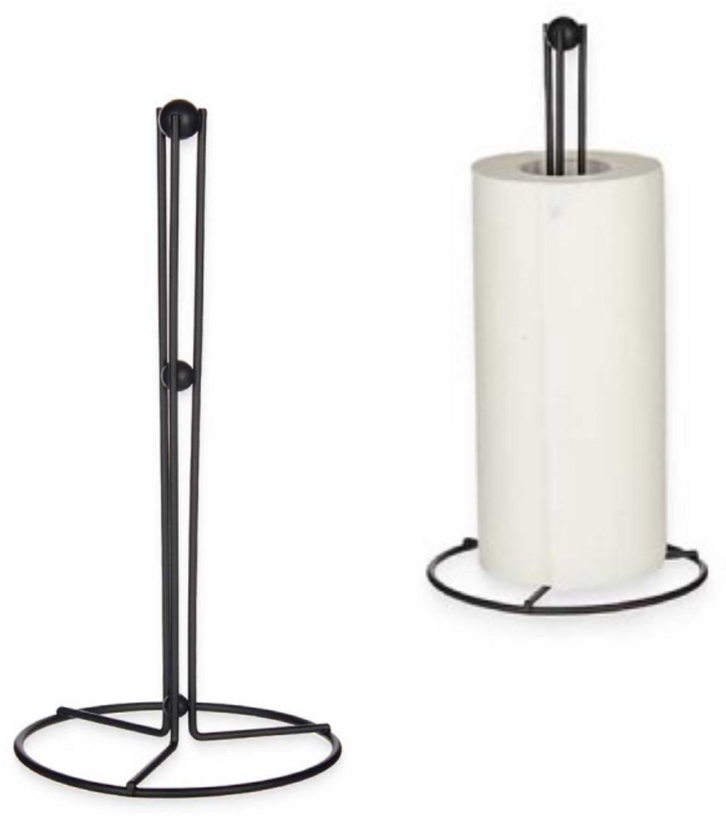 Design Keukenrolhouder Zwart Staand – Vrijstaande Basis - Modern