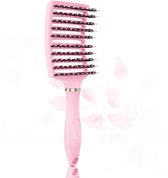 Brosse à cheveux perméable à Ventilation incurvée Moonie's - Brosse à cheveux anti-emmêlement - Rose - Brosse démêlante - Brosse ventilée incurvée - Pink
