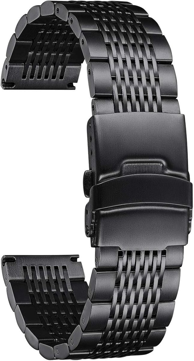 Geschikt voor Amazfit GTR 4-GTR 47mm- Nexo- Pace-Stratos; Premium roestvrijstalen horlogeband voor heren 22 mm gepolijst metalen mesh horlogebandjes voor dames Vervangende band Zilver Zwart Goud Blauw Roségoud met gesp