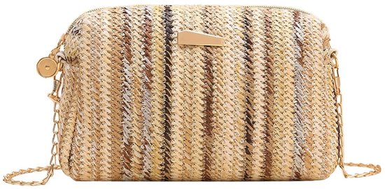 Portefeuille en Paille pour femme Unyqoos® pour l'été et la plage. Sac à main tissé élégant.