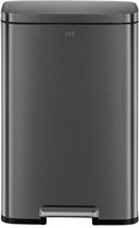 EKO - Poubelle à pédale Madison 50 litres - Acier inoxydable - Noir Zwart - Prullenbak