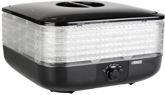 Princess 112380 Voedseldroger – 6 Lagen – Regelbare temperatuur - 40C tot 70C - Dehydrator - Droogoven - Fruitdroger - 350W