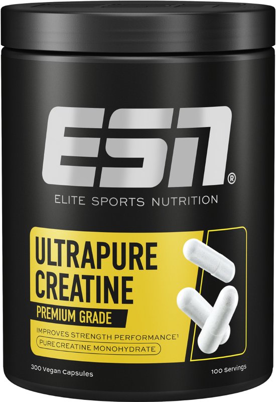 ESN Ultrapure Creatine Giga Caps, 300 Capsules, 100 Porties Creatine Monohydraat - Vegan
