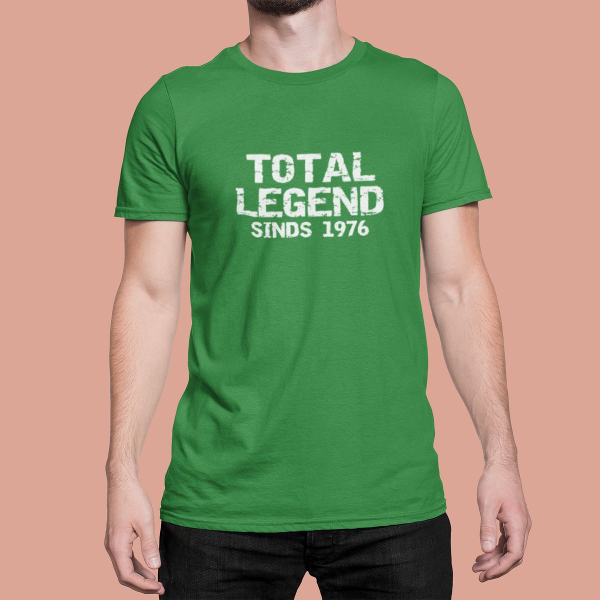 1976 Jaar Groen T-shirt heren - Maat S - Total Legend - Verjaardag Cadeau Mannen - Limited Edition