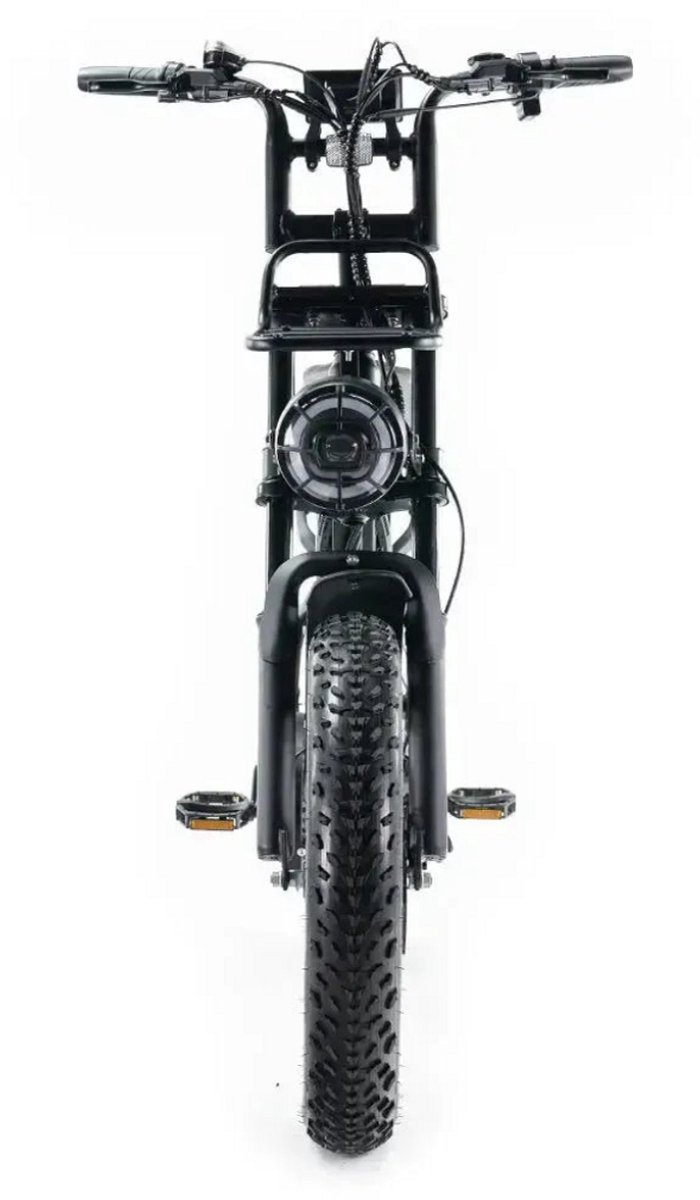 QMWHEEL V20 Pro Elektrische Fatbike - Ingebouwd Alarmsystseem - Inclusief Achterzitje - Inclusief Voetsteuntjes - Inclusief Voorrekje - 20 Inch - 250W Motor - 7 Versnellingen - 60 km Actieradius - Hydraulische Schijfremmen - Zwart van QmWheel — afbeelding 3
