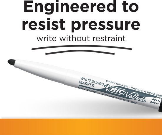 BIC Velleda - Whiteboardmarker - Whiteboard Stiften voor Wisborden - Whiteboard Markers met Dunne Schuine Punt - 8 stuks