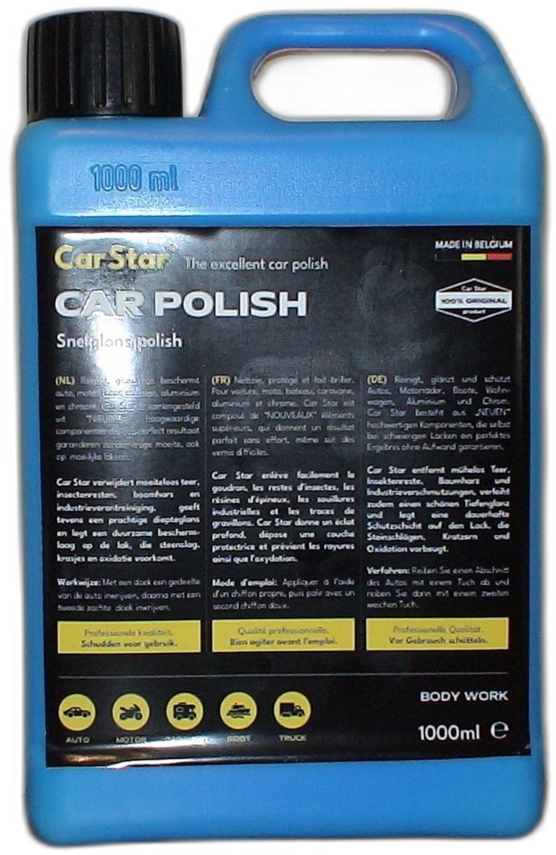 Car Star - Snelglans Polish – 1 LITER - Hoogglans in Minuten, Bescherming voor Weken!