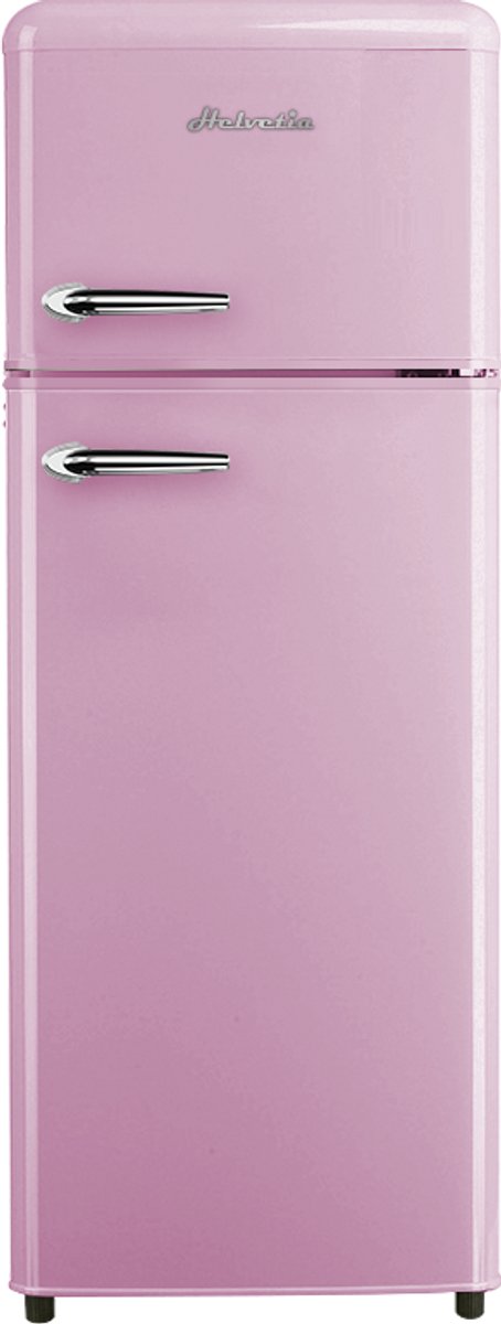 Helvetia Retro Koelvriescombinatie HRDPER206EP1 - Rétro Rose - 144 cm Hoog - 4ster Vriezer - Vintage - 206 Liter