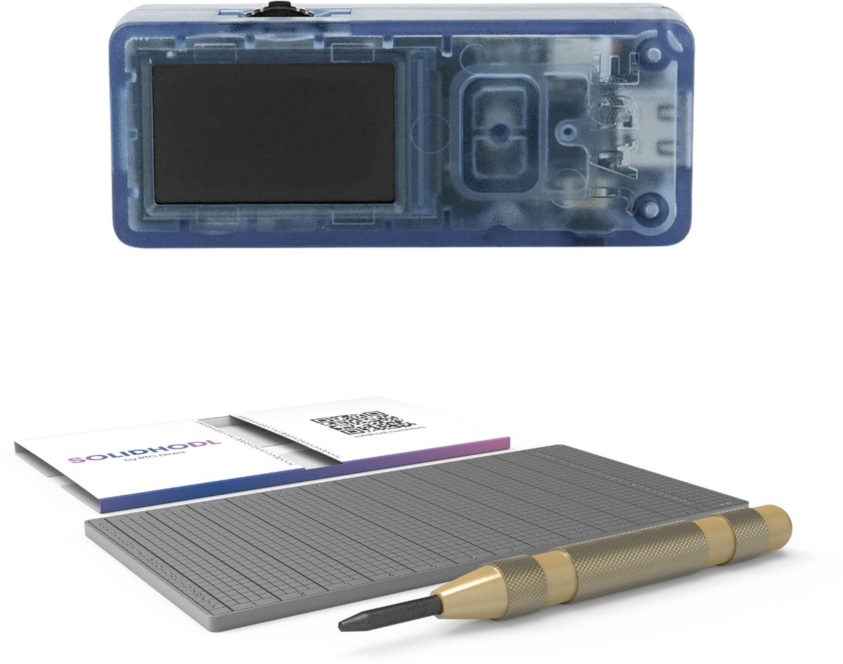 Blockstream Jade Blue + SOLIDHODL - Voordeelbundel - Hardware Wallet - Wallet voor Bitcoin