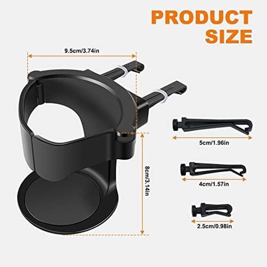 Un Noir 2 Pièces Porte-gobelet Universel Pour Porte De Camion, Fenêtre