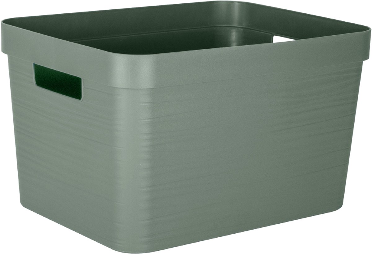 Decor Stone opbergdoos 12 L - Zwart - 36,7 x 28 x 14 cm - EDA PLASTIC