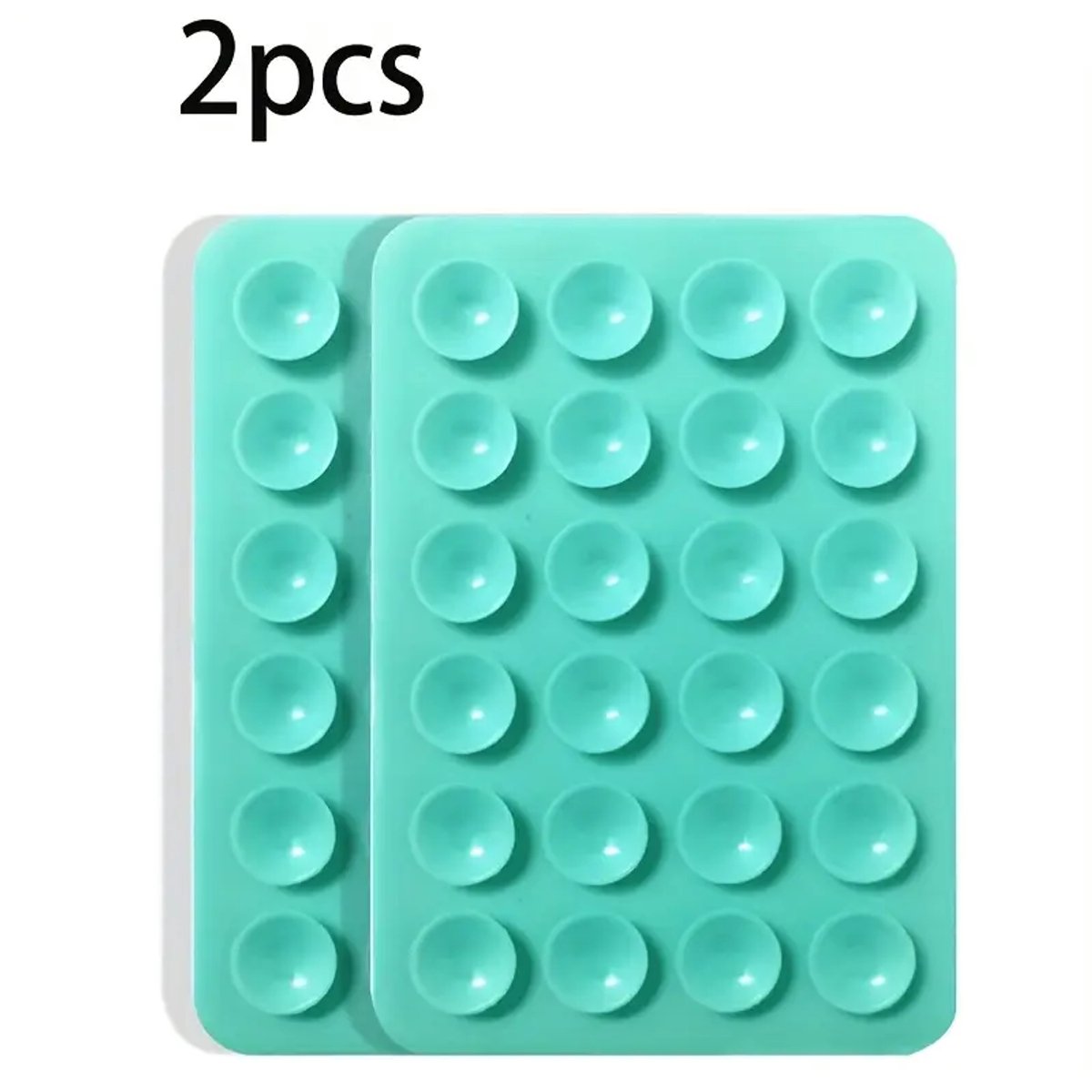 2 Stuks Herbruikbare Zuignap Telefoonhouder – 24 Sterke Zuignappen – Dubbelzijdige Sticker – Voor Glas, Spiegels & Smartphones – 5.3x7.5 cm – Groen
