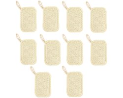 Spons-schuurspons-natuurspons-10 stuks natuurlijke loofah afwasborstels - chemische scrubber voor het zacht reinigen van vaat - kopjes en potten - afwasborstels voor de keuken - 7x9cm