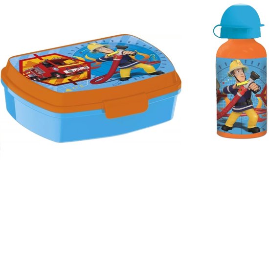 United Labels Brandweerman Sam broodtrommel, Heroes in Action, lunchbox, boterbroodtrommel met scheidingswand, blauw