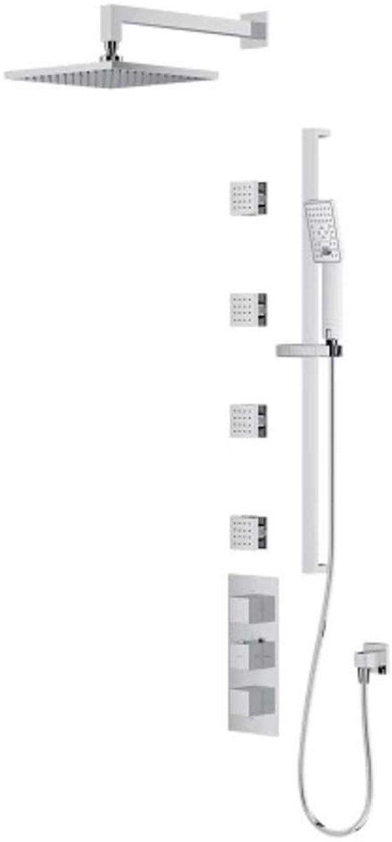 OMNIRES Fresh - Doucheset met inbouwthermostaat, met huis, 3 stralen, 25x25 cm, chroom SYSFR12XCR