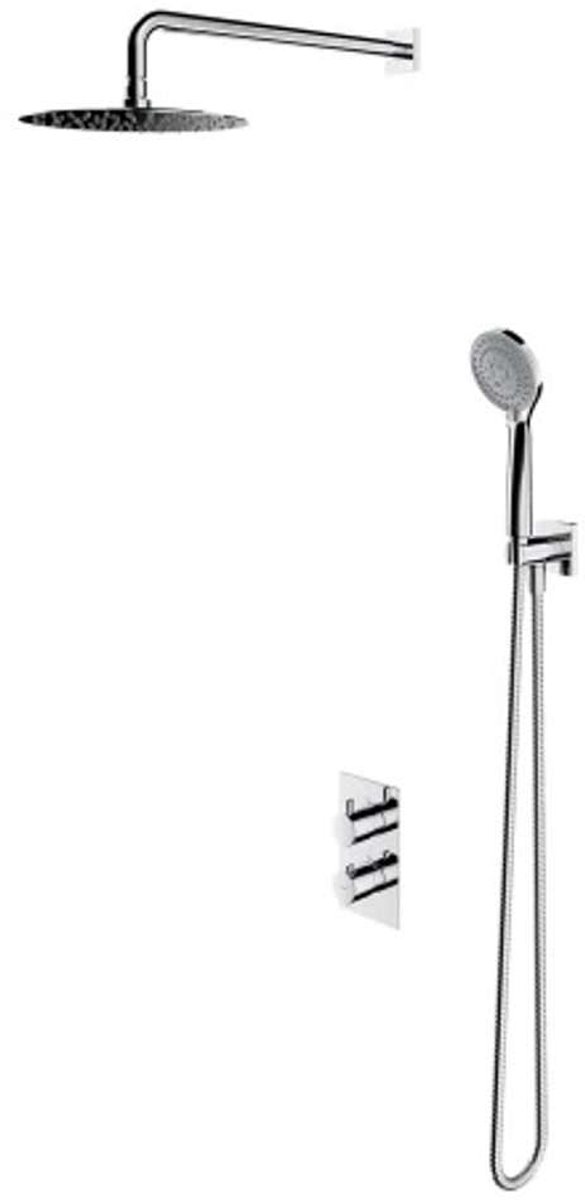 OMNIRES Y - Doucheset met inbouwthermostaat, met inbouwdeel, diameter 25 cm, 5 jets, chroom SYSYT01XCR