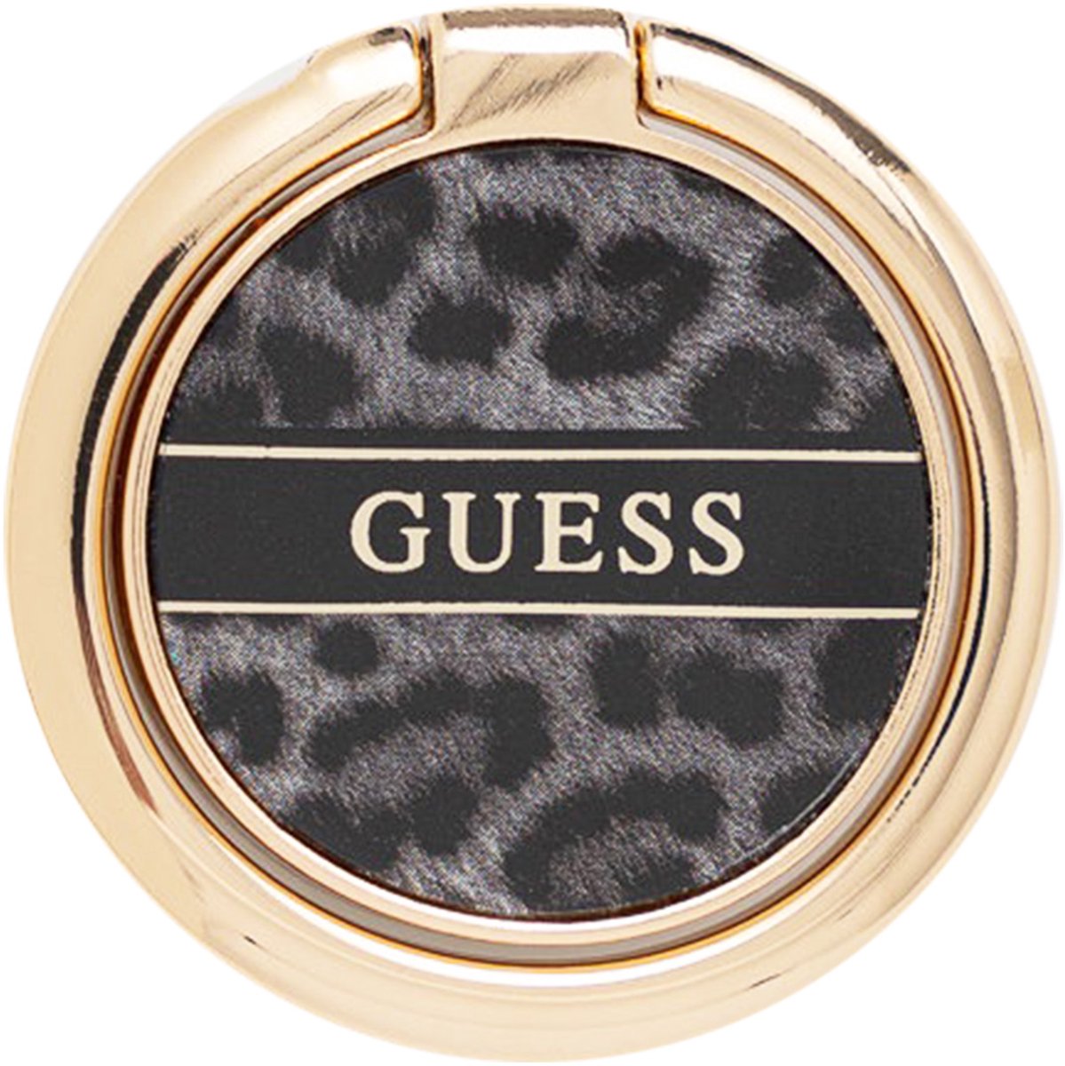 GUESS, Universele steunring met luipaardpatroon, Zwart