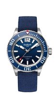 Hanhart Aquasphere Ocean Fade - Horloge - blauwe rand lunette - blauwe hook strap band - 42 mm