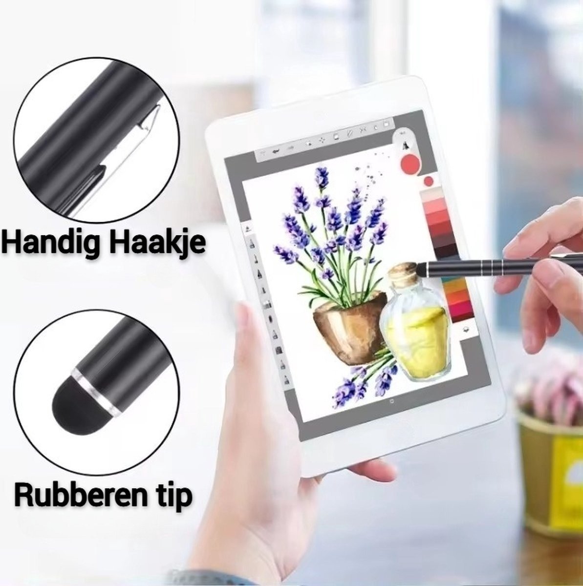 Touchscreen Pen Zwart | Geschikt voor alle apparaten met een touchscreen | Smartphone | Tablet | Laptop — afbeelding 3