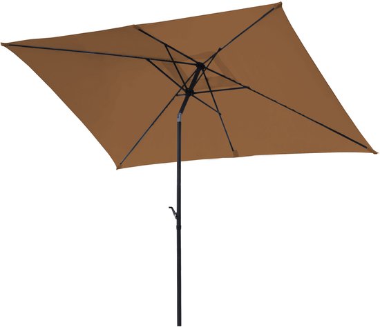SVITA ABRIGA parasol rechthoekig 3x2m kantelbaar taupe/zwart