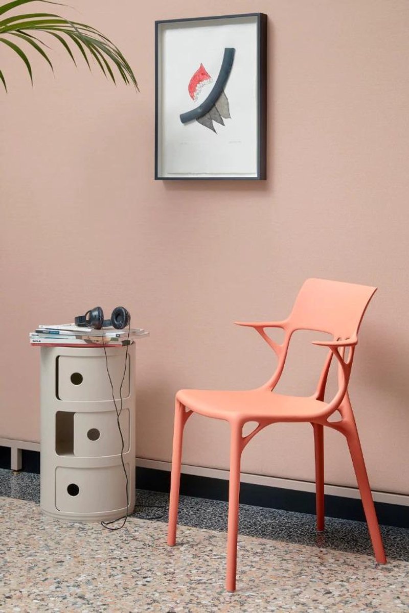 Armoire/table De Chevet Moderne à 3 Tiroirs Orange - Rangement Salon, Chambre, Bureau - Design élégant Et Pratique