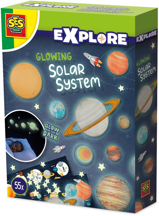 SES Creative - Explore - Glowing Zonnestelsel - Glow in the Dark Planeten en Sterren