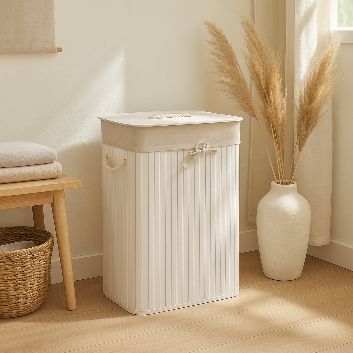 Bamboe wasmand ZORA, 72 l