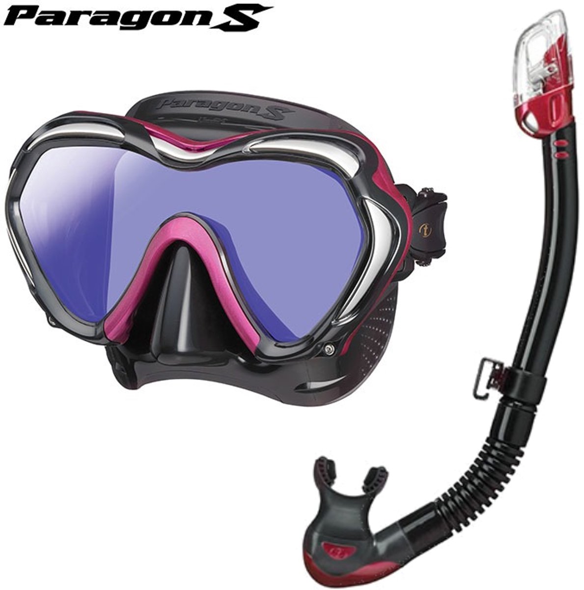 TUSA Paragon S Duikmasker + TUSA Hyperdry Elite II Snorkel – Premium Set - Rose Pink