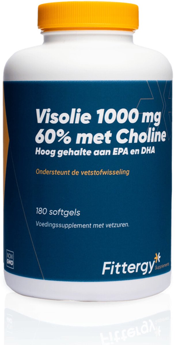 Fittergy Supplements - Visolie 1000mg 60% Met Choline - 2 x 180 softgels - Voordeelverpakking