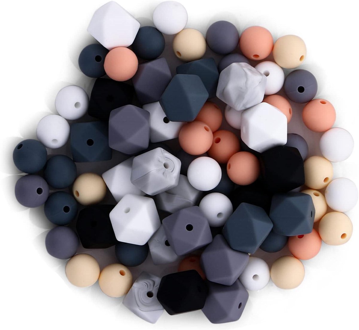 Siliconen Kralen 16 Mm - Rond - Zwart | Jootjes Haakcadeautjes