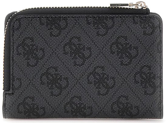 GUESS porte-monnaie Laurel II SLG Zip Around Card Case Coal Logo gris foncé