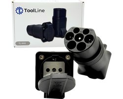 ToolLine - Type 2 naar Schuko adapter - Type 2 - 16A EV lader - Type 2 laadstation adapter - Type 2 Ontlader - Type 2 naar normaal stopcontact - Type 2 naar 230 V - Type 2 adapter - Laadpunt naar normaal stopcontact