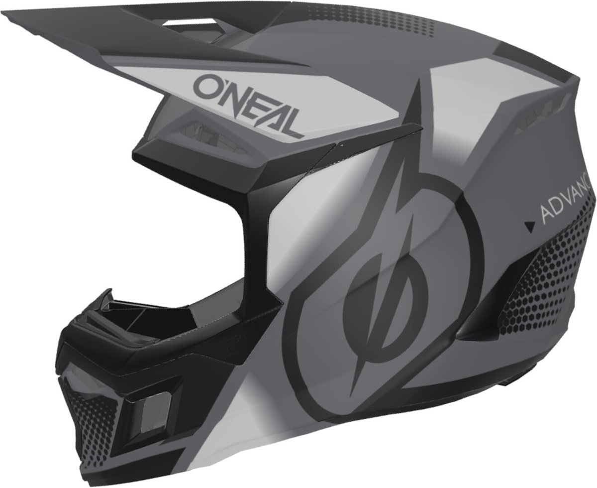 O'NEAL 3SRS Vision Black Grey Motocross Helmet - Maat L - Helm