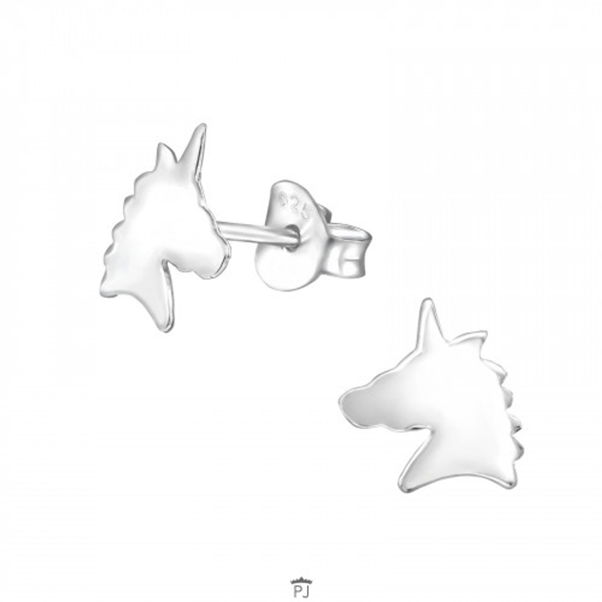Oorbellen - Kinderoorbellen - 925 Sterling Zilver - Zilver - Unicorn - Eenhoorn
